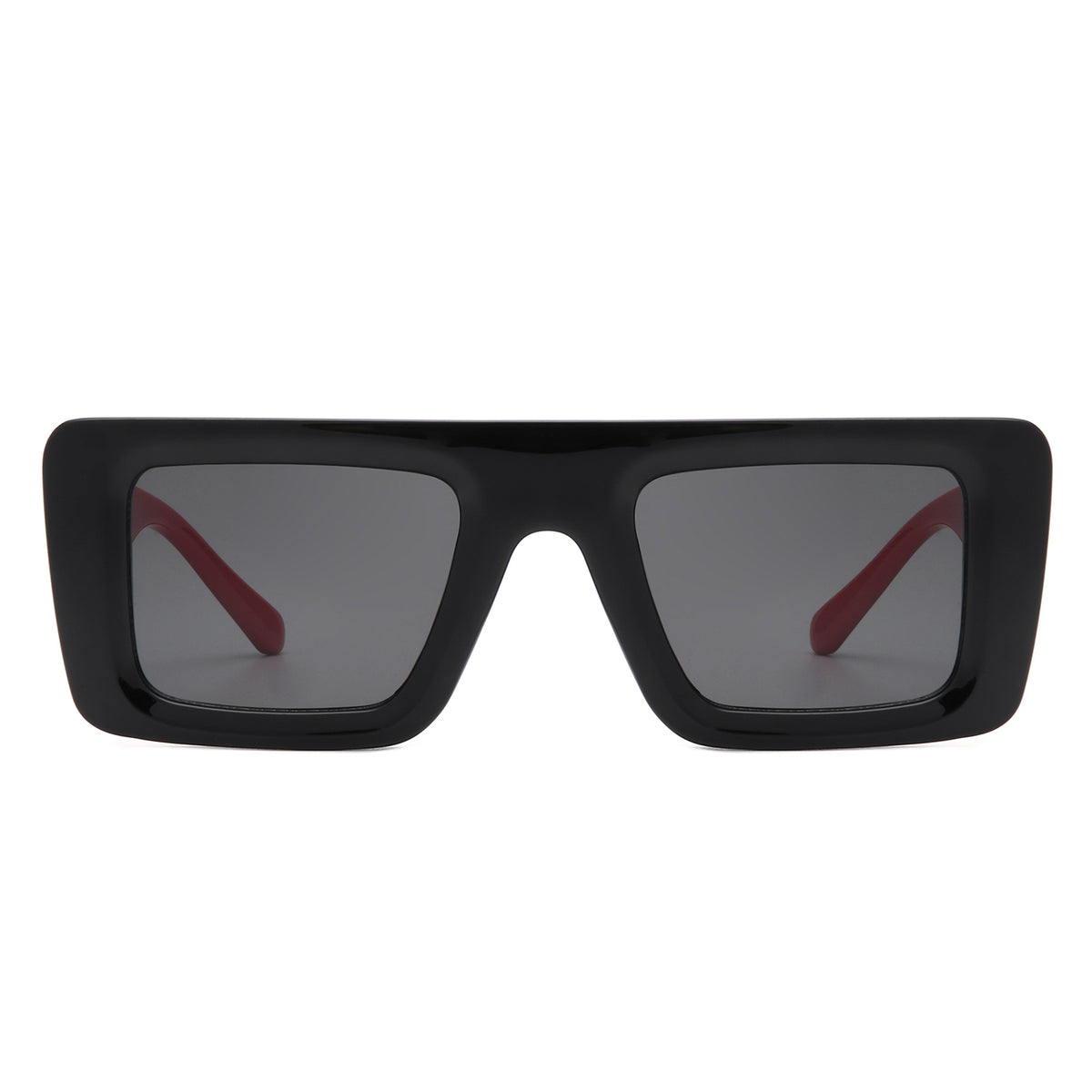 HS1280 - Square Retro Flat Top Thick Frame Two-Tone  Fashion Wholesale Sunglasses