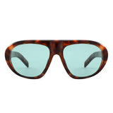 HS1437 - Oversized Retro Shield Sunglasses