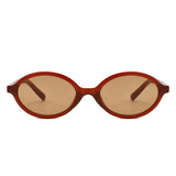 HS1420 - Retro Slim Oval Narrow Minimalist Sunglasses