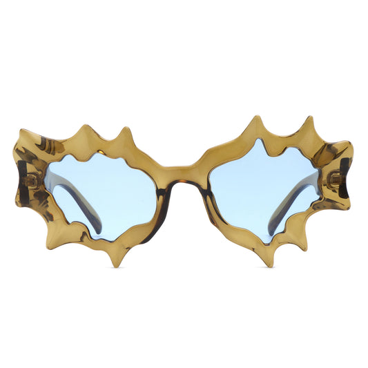 S1233 - Irregular Spiky Round Tinted Geometric Novelty Wholesale Sunglasses