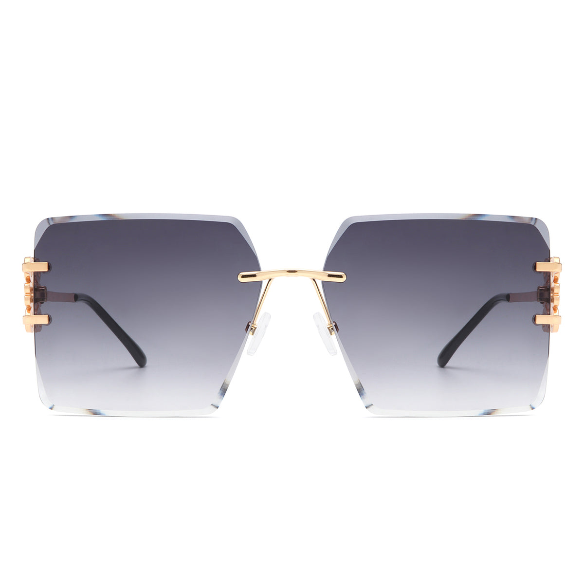 HW2057 - Women Rimless Square Luxury Fashion Wholesale Sunglasses