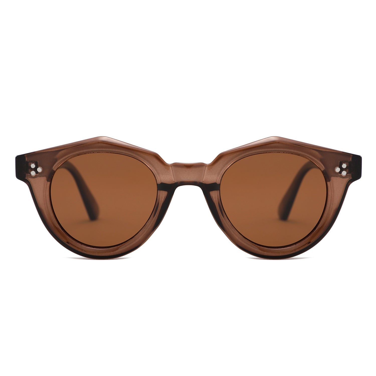 P/C028-1 - Chunky Round Keyhole Retro Sunglasses - Iris Fashion