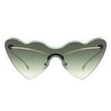 HJ2106 - Rimless Heart-Shaped Gradient Gold-Temple Wholesale Sunglasses