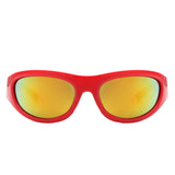 HS1260 - Rectangle Wrap Around Oval Sports Wholesale Sunglasses