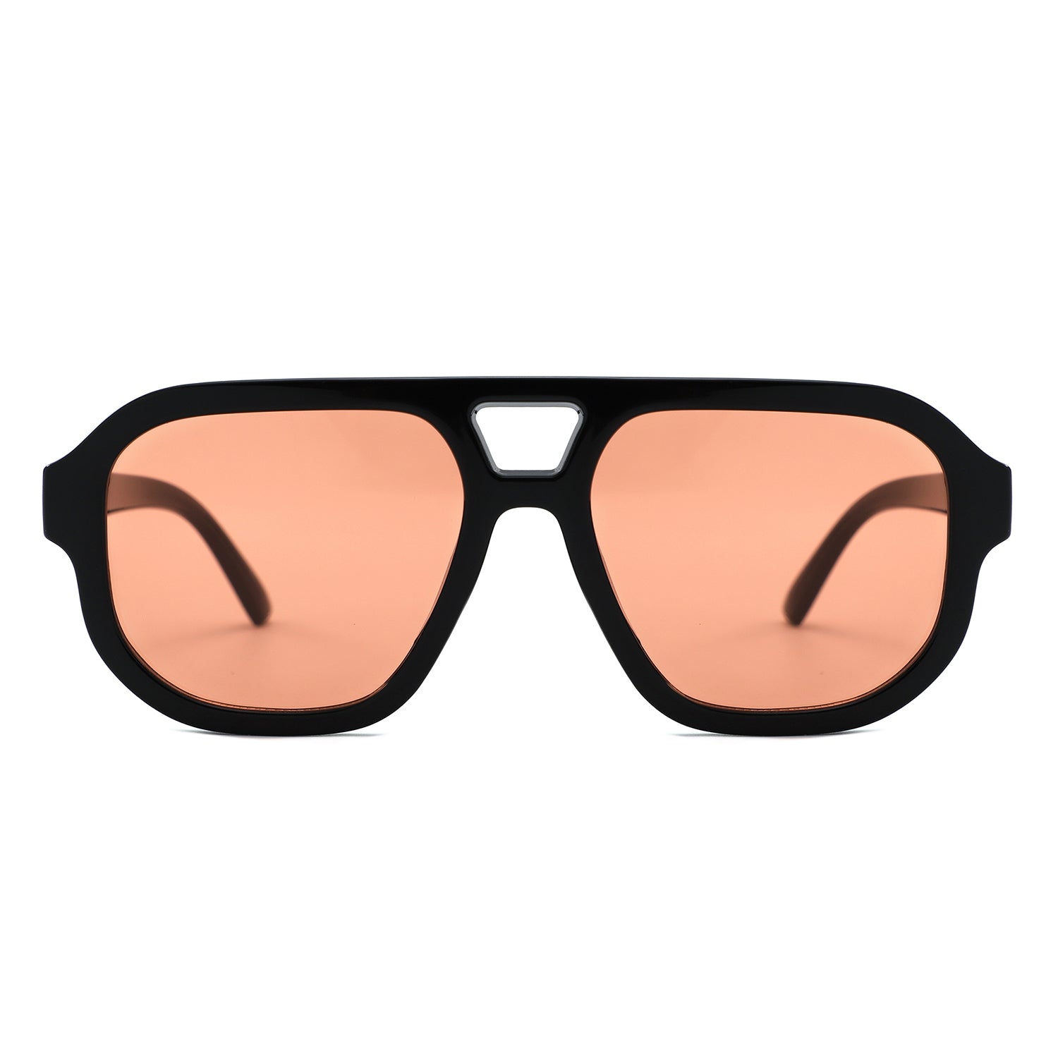 S1265 - Retro Aviator Double Bridge Square Sunglasses - Iris Fashion
