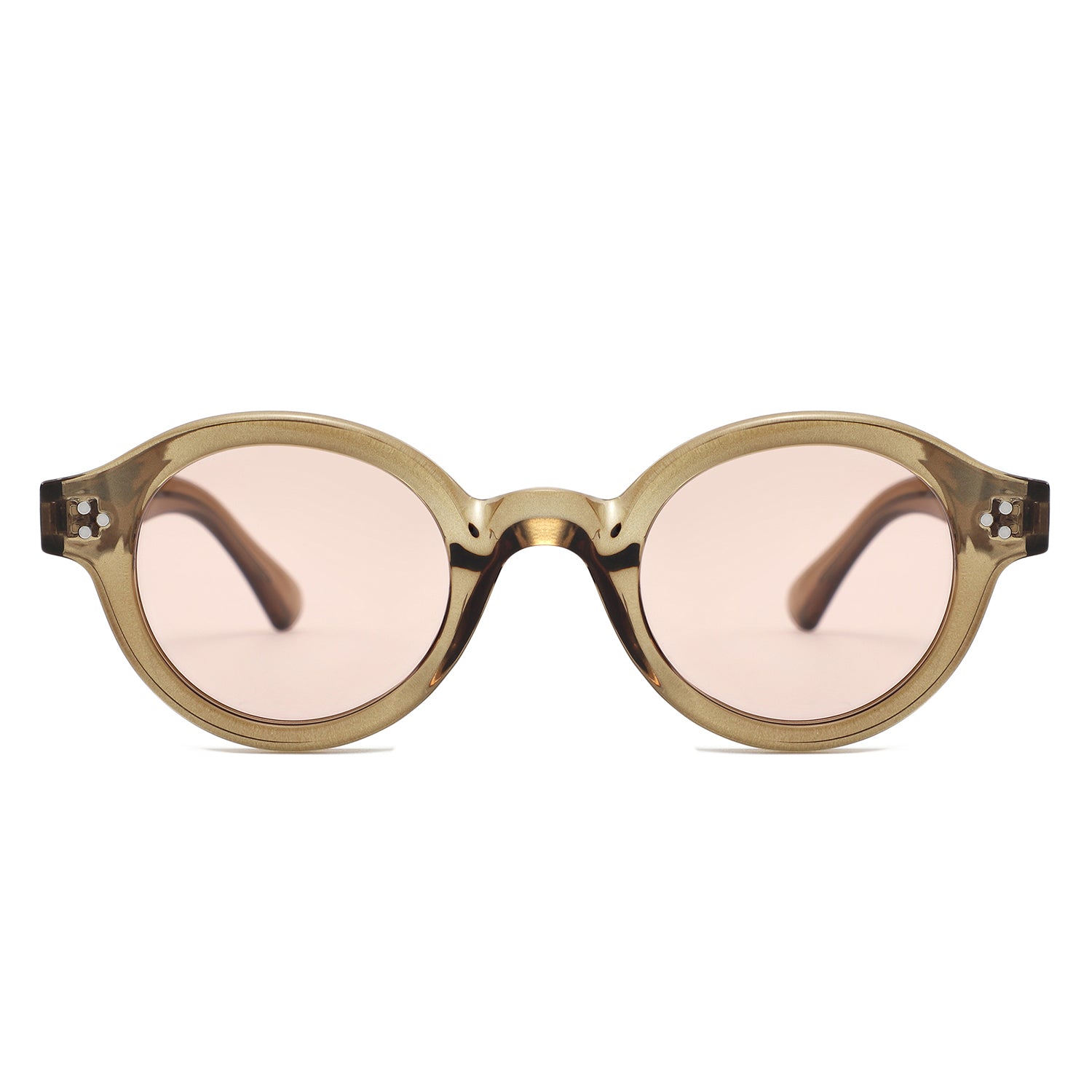 P/C027-1 - Retro Thick Frame Round Sunglasses - Iris Fashion