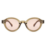 P/C027-1 - Retro Thick Frame Round Sunglasses - Iris Fashion