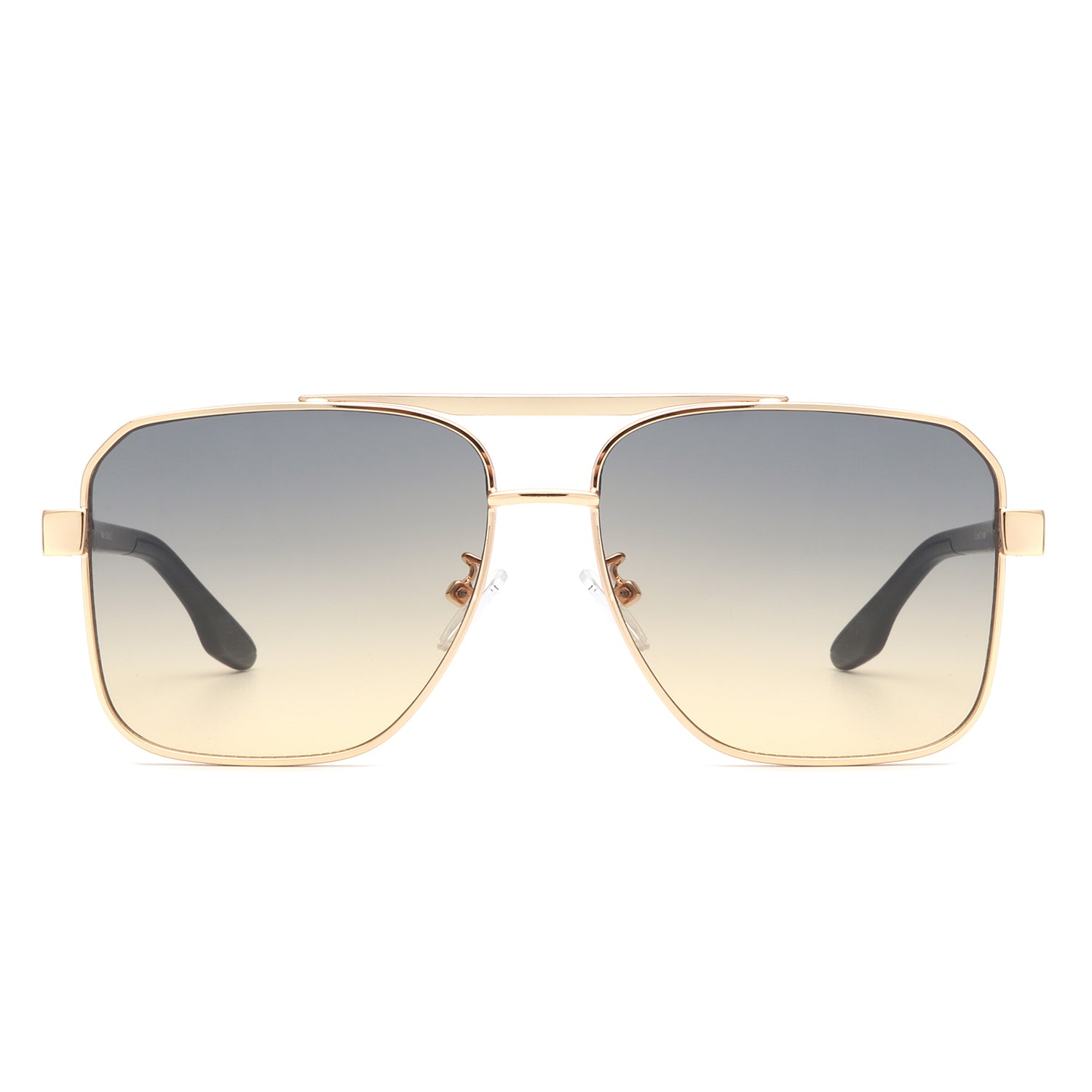 J2036 - Square Flat Top Brow-Bar Tinted Fashion Wholesale Sunglasses