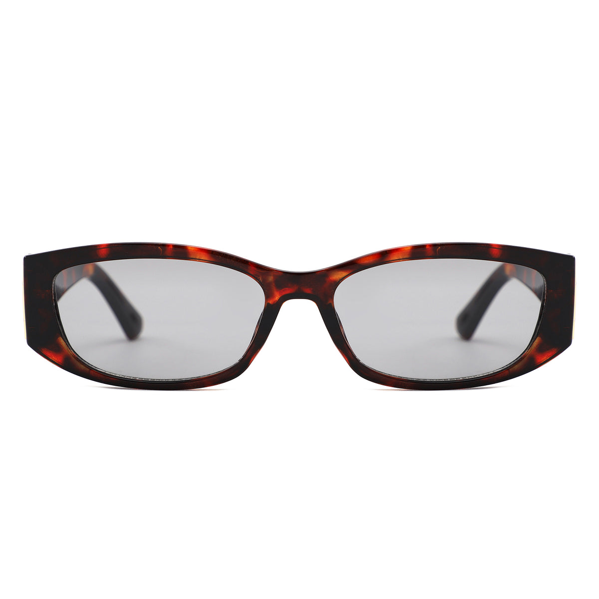 S1266 - Slim Narrow Rectangle Gold Accent Fashion Sunglasses - Iris Fashion