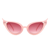 HS1251 - Women Fashion Wavy Design High Pointed Cat Eye Wholesale Sunglasses