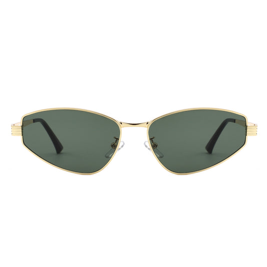 HJ2134 - Women Slim Ribbed Temple Cat Eye Wholesale Sunglasses