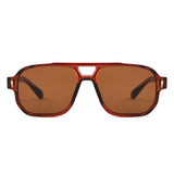 HS1433 - Oversized Brow-Bar Square Aviator Sunglasses