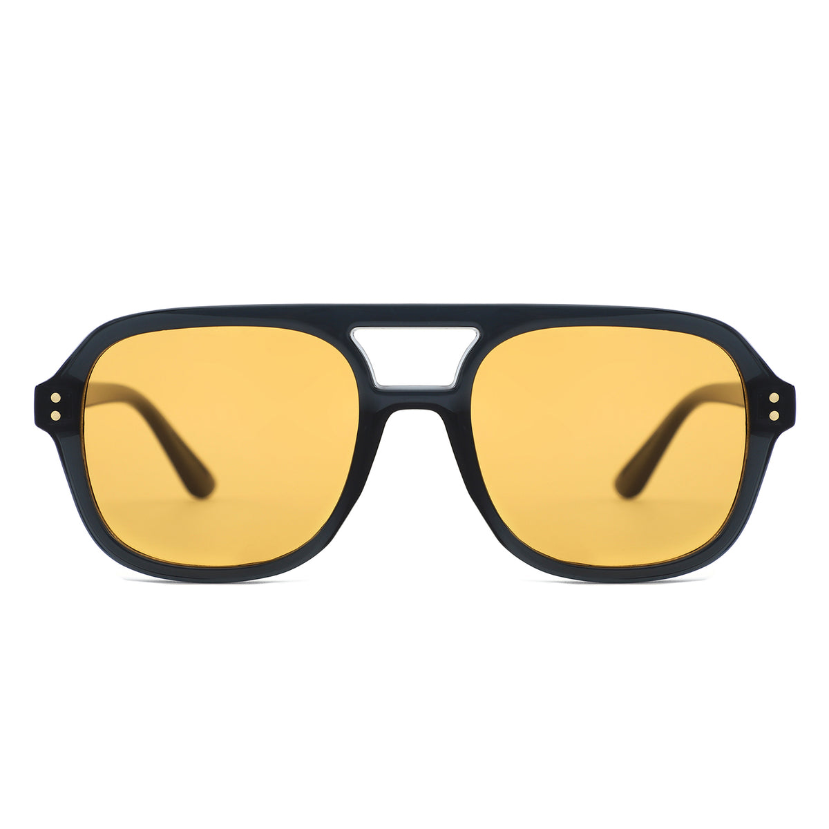 HS1426 - Square Brow-Bar Fashion Aviator Sunglasses