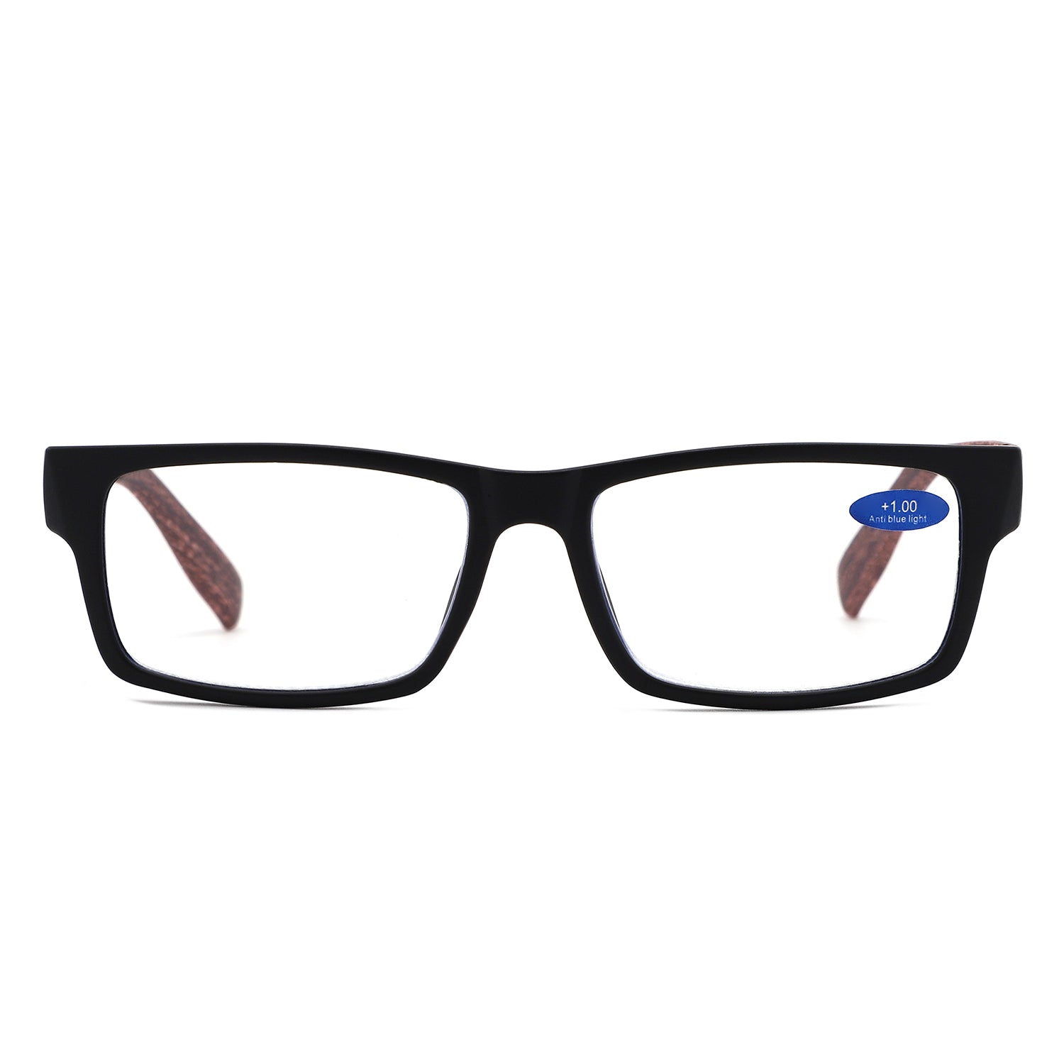 883 - Rectangle Woodgrain Temples Reading Glasses - Iris Fashion