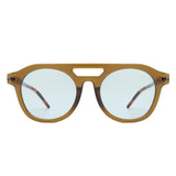 HS2155 - Round Retro Brow-Bar Circle Vintage Wholesale Sunglasses