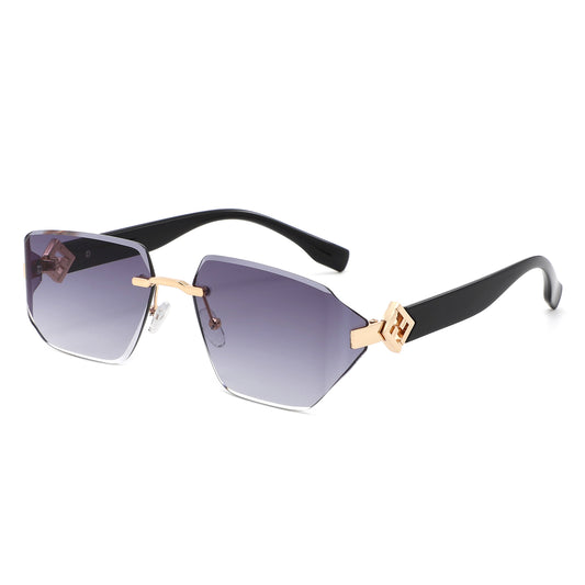 HJ2139 - Geometric Rimless Sleek Fashion Women Sunglasses