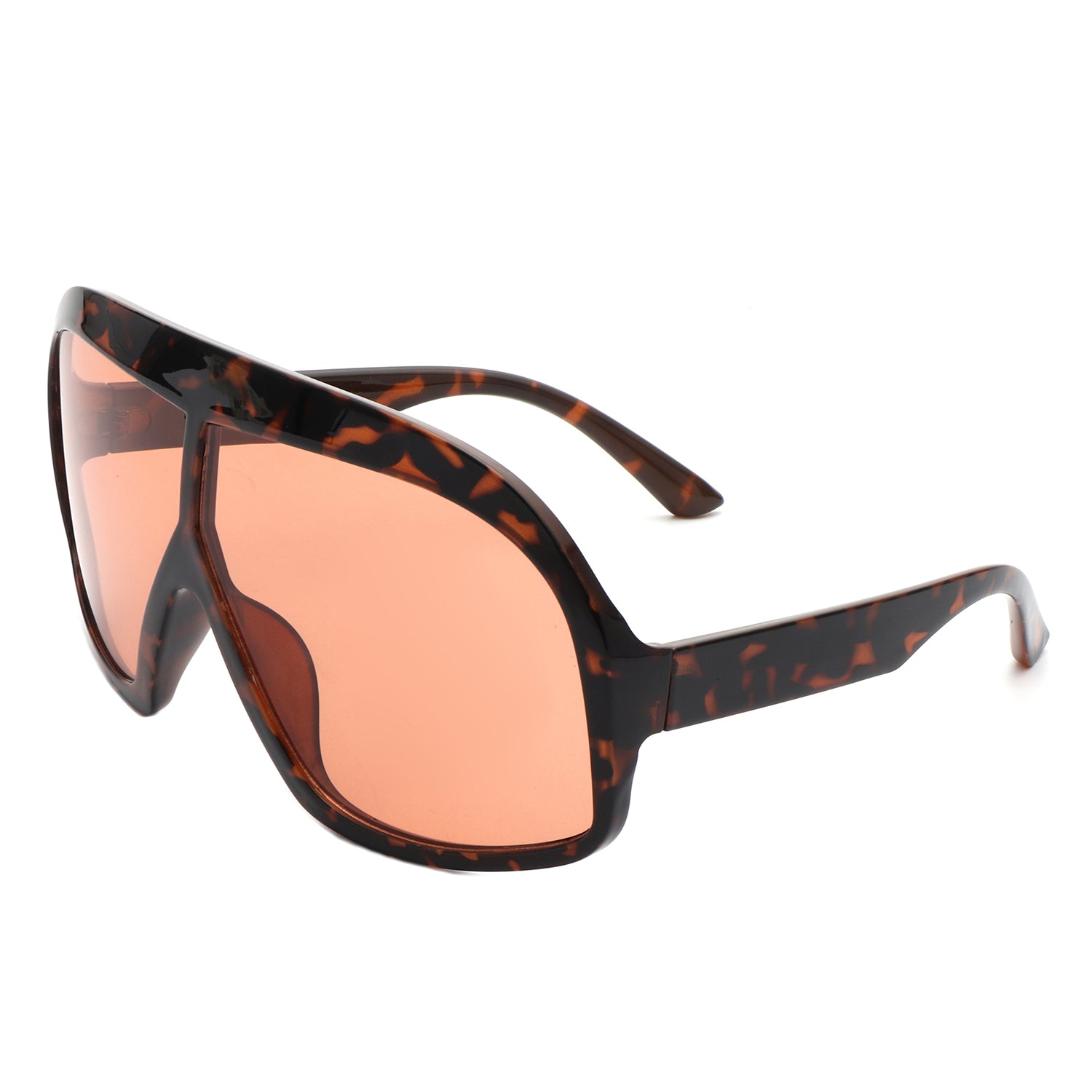 S2132 - Oversize Retro Square Shield Tinted Curved Fashion Wholesale Sunglasses