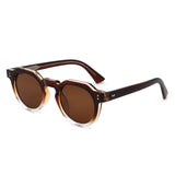 P/C028 - Retro Round Thick Frame Keyhole Bold Sunglasses - Iris Fashion