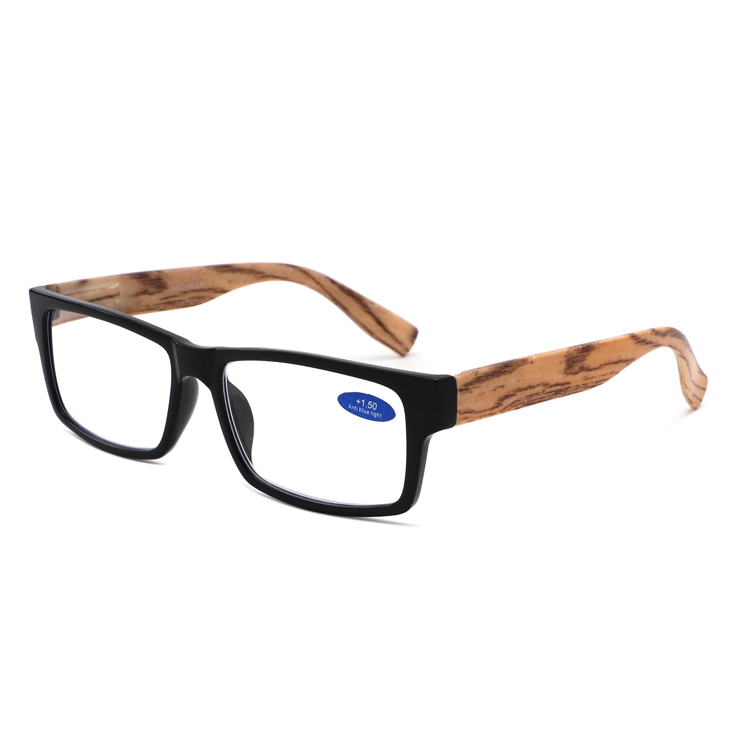 884 - Classic Rectangle Thick Frame Reading Glasses - Iris Fashion