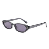HS2233 - Slim Retro Geometric Oval Narrow Wholesale Sunglasses