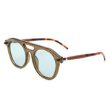 HS2155 - Round Retro Brow-Bar Circle Vintage Wholesale Sunglasses