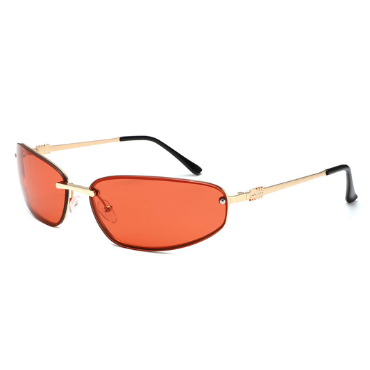 HJ2123 - Rimless Rectangle Color-Tint Slim Wholesale Sunglasses