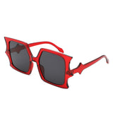 HS1295 - Square Irregular Bat Wing Shape Flat Top Wholesale Sunglasses
