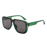 HS1405 - Oversized Flat Top Square Sunglasses - Iris Fashion