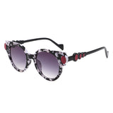 HS1393 - Bold Retro Round Gem-Accent Wholesale Sunglasses
