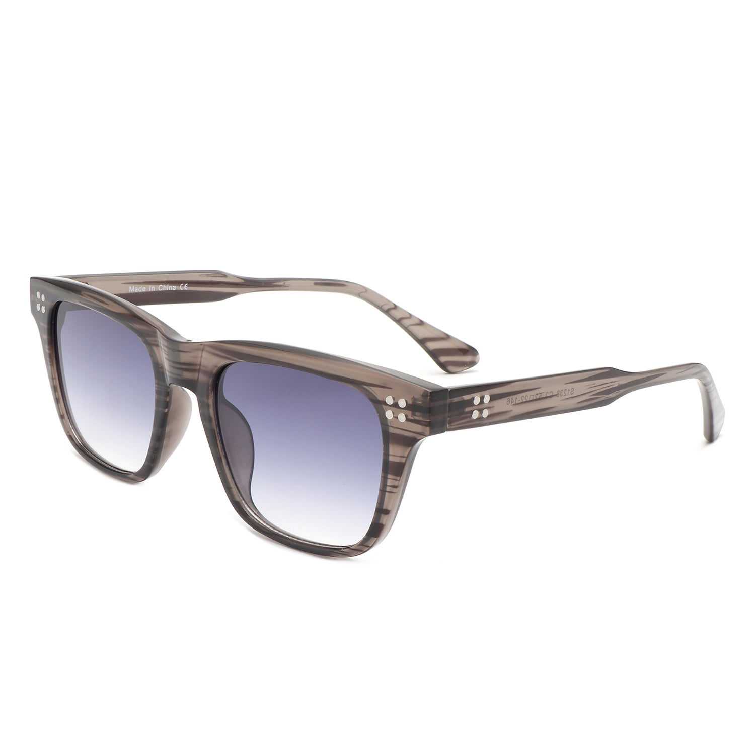 S1238 - Square Classic Horn Rimmed Tinted Flat Top Wholesale Sunglasses