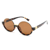 HS1422 - Women Semi-Rimless Fashion Round Sunglasses