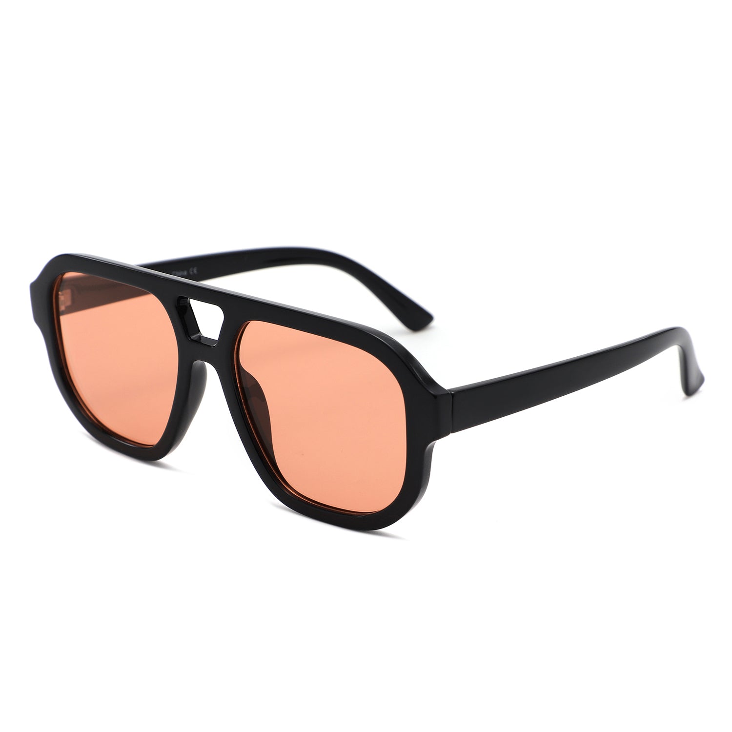 S1265 - Retro Aviator Double Bridge Square Sunglasses - Iris Fashion
