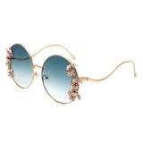 HJ2124 - Round Oversized Luxurious Crystal Fashion Wholesale Sunglasses