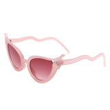 HS1251 - Women Fashion Wavy Design High Pointed Cat Eye Wholesale Sunglasses