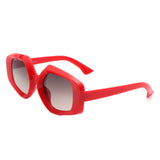 S1220 -  Oversize Geometric Fashion Hexagonal Flat Top Wholesale Sunglasses