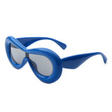 S2120-1 - Oversize Oval Retro Modern Chic Fashion Wholesale Sunglasses