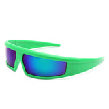 HS1222 - Rectangle Y2K Futuristic Sports Flat Top Wrap Around Wholesale Sunglasses