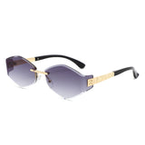 HJ2138 - Rimless Hexagonal Square Geometric Wholesale Sunglasses