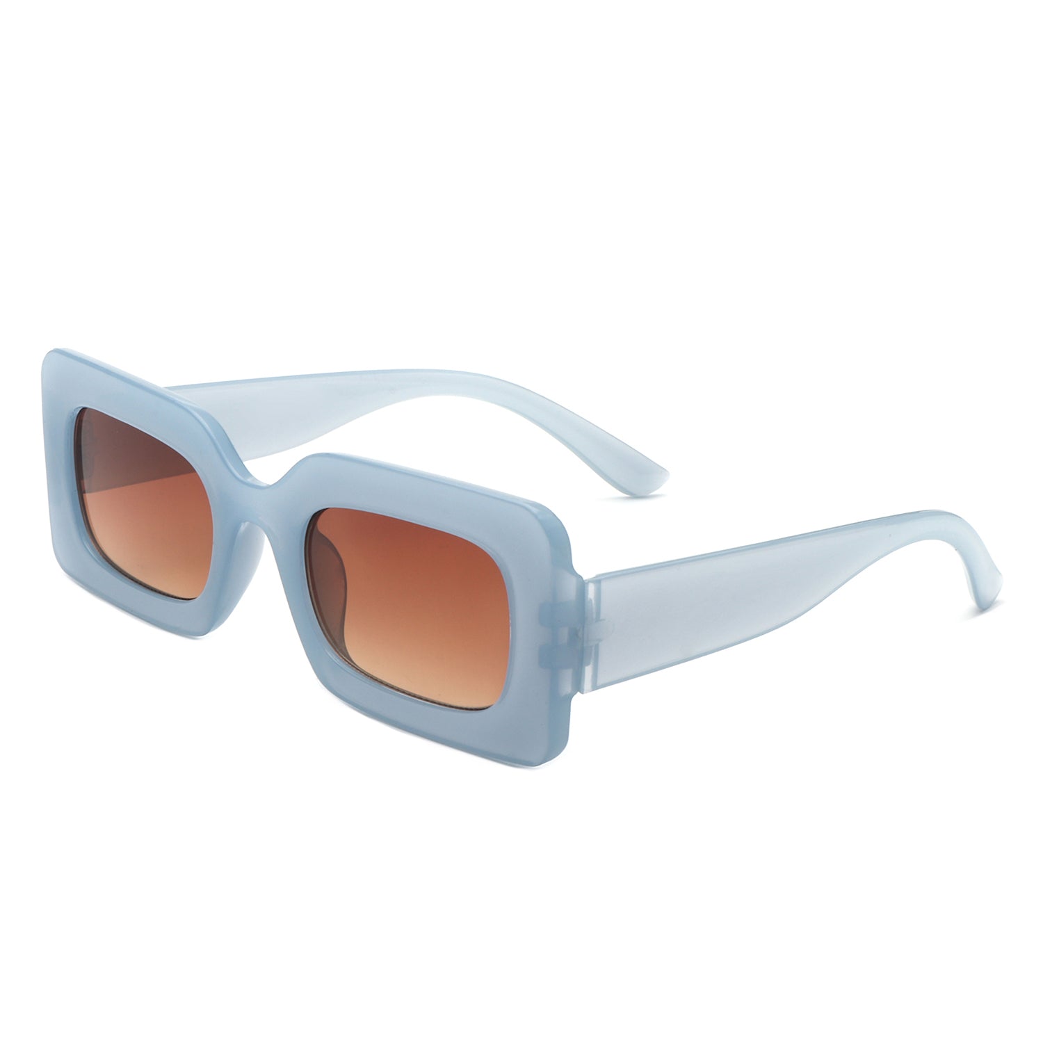 HS1265 - Square Flat Top Narrow Tinted  Fashion Wholesale Sunglasses