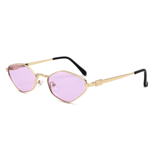 HJ2150 - Slim Metal Geometric Cat Eye Sunglasses