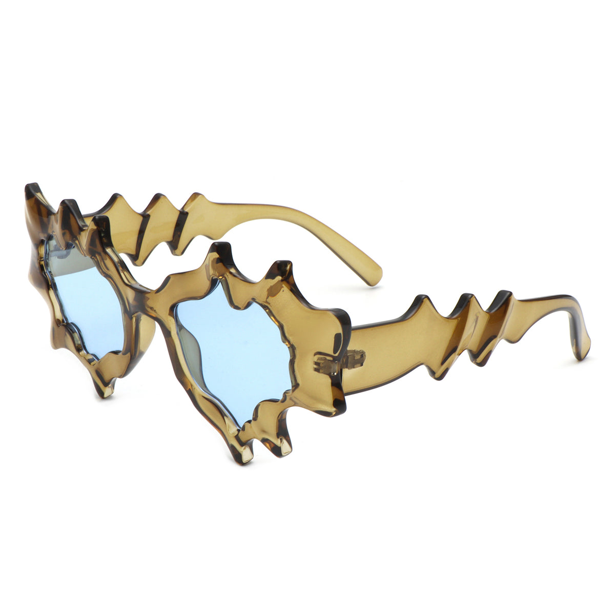 S1233 - Irregular Spiky Round Tinted Geometric Novelty Wholesale Sunglasses