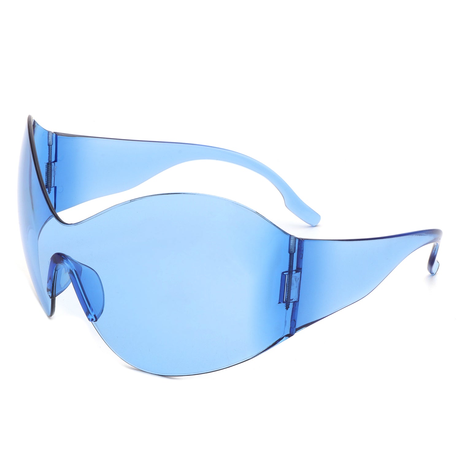 HW1012 - Women Fashion Rimless Oversized Shield Wraparound Wholesale Sunglasses