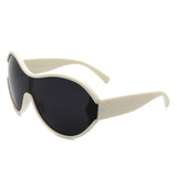 S2127 - Oversize Oval Retro Circle Fashion Curved Round Wholesale Sunglasses