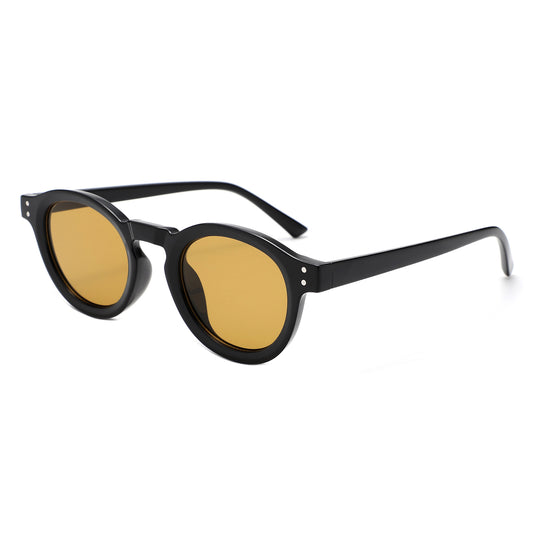 HS1385 - Retro Round Rivet Circle Tinted Lens Wholesale Sunglasses