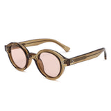 P/C027-1 - Retro Thick Frame Round Sunglasses - Iris Fashion