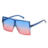 HS1096-1 - Square Oversize Women Flat Top Fashion Sunglasses