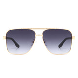 J2036 - Square Flat Top Brow-Bar Tinted Fashion Wholesale Sunglasses