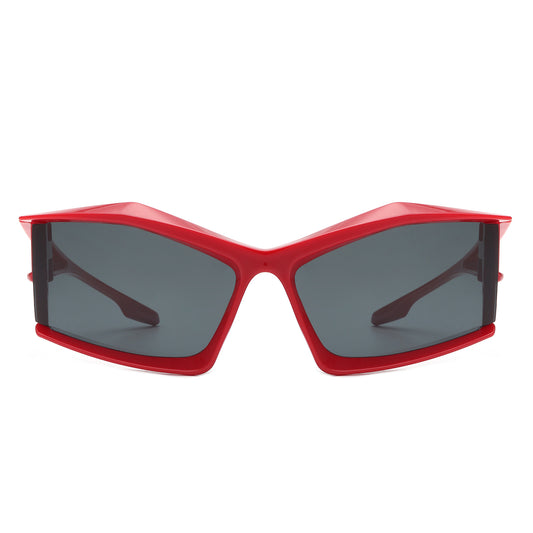 HS1270 - Geometric Rectangle Fashion Futuristic Wholesale Sunglasses