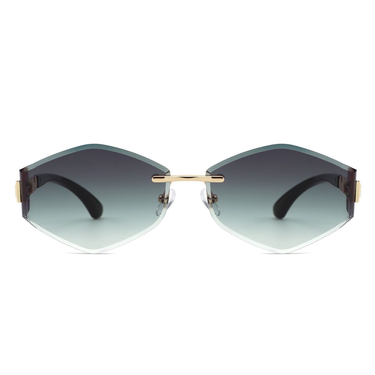 HJ2138 - Rimless Hexagonal Square Geometric Wholesale Sunglasses
