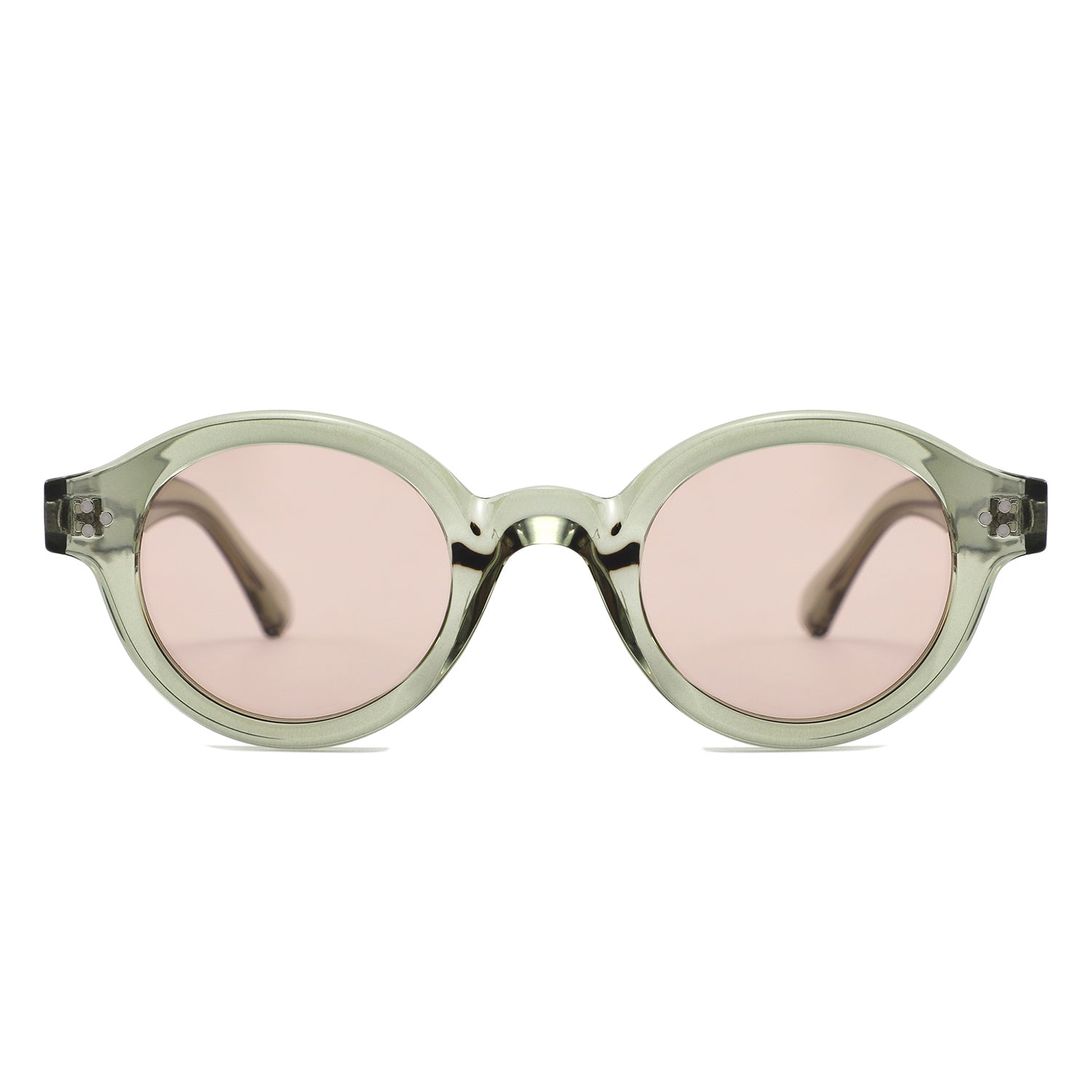 P/C027-1 - Retro Thick Frame Round Sunglasses - Iris Fashion